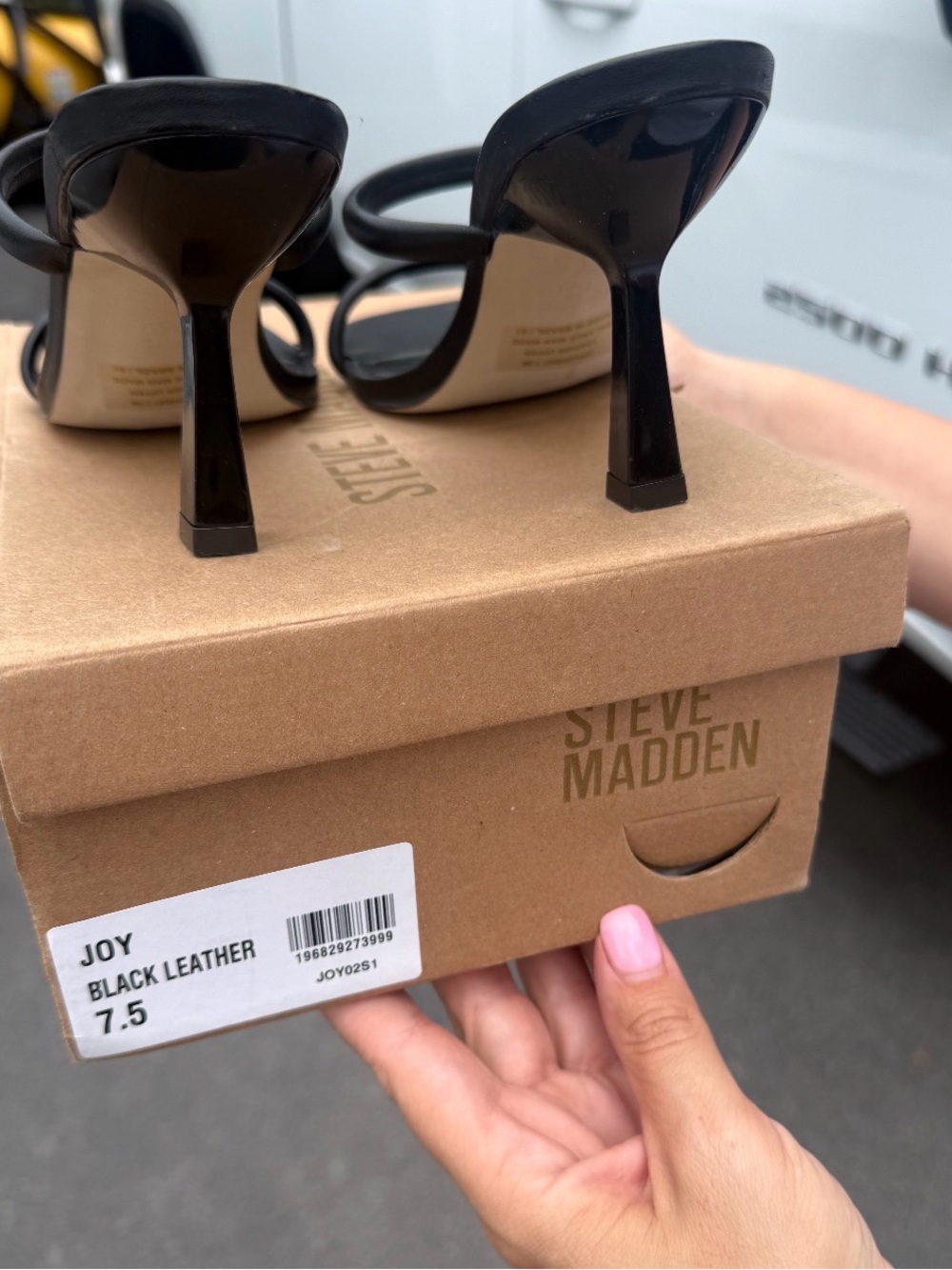 Steve Madden JOY Black Strappy Heeled Sandals